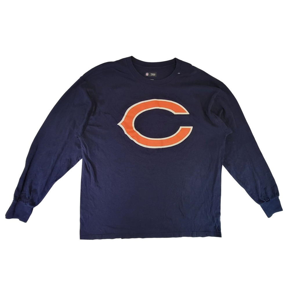 NFL Team Apparel Chicago Bears Long Sleeve T Shirt Mens XL Navy Blue NFL